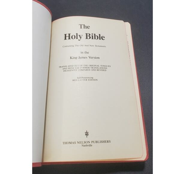 Vintage Holy Bible Red Letter Edition Nelson 1984 King James - Picture 7 of 9